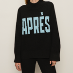 Apres Logo Mock Neck Sweater in Black - Lukka Boutique