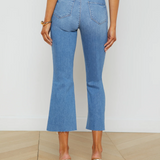 Kendra High Rise Crop Flare in Alamo - Lukka Boutique