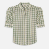 The Gillian Top in Jade Green Plaid - Lukka Boutique
