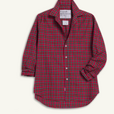 Relaxed Button-Up Shirt in Red Plaid