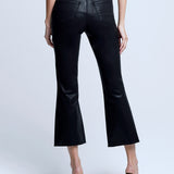 Kendra High Rise Cropped Flare Jean in Noir Coated - Lukka Boutique