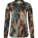 Tyler Silk Blouse in Teal Feather - Lukka Boutique