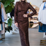 Ryan Dress in Brown Sequins
