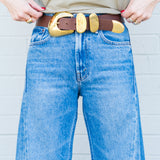 FH Cognac Solid Brass 1.5" Belt