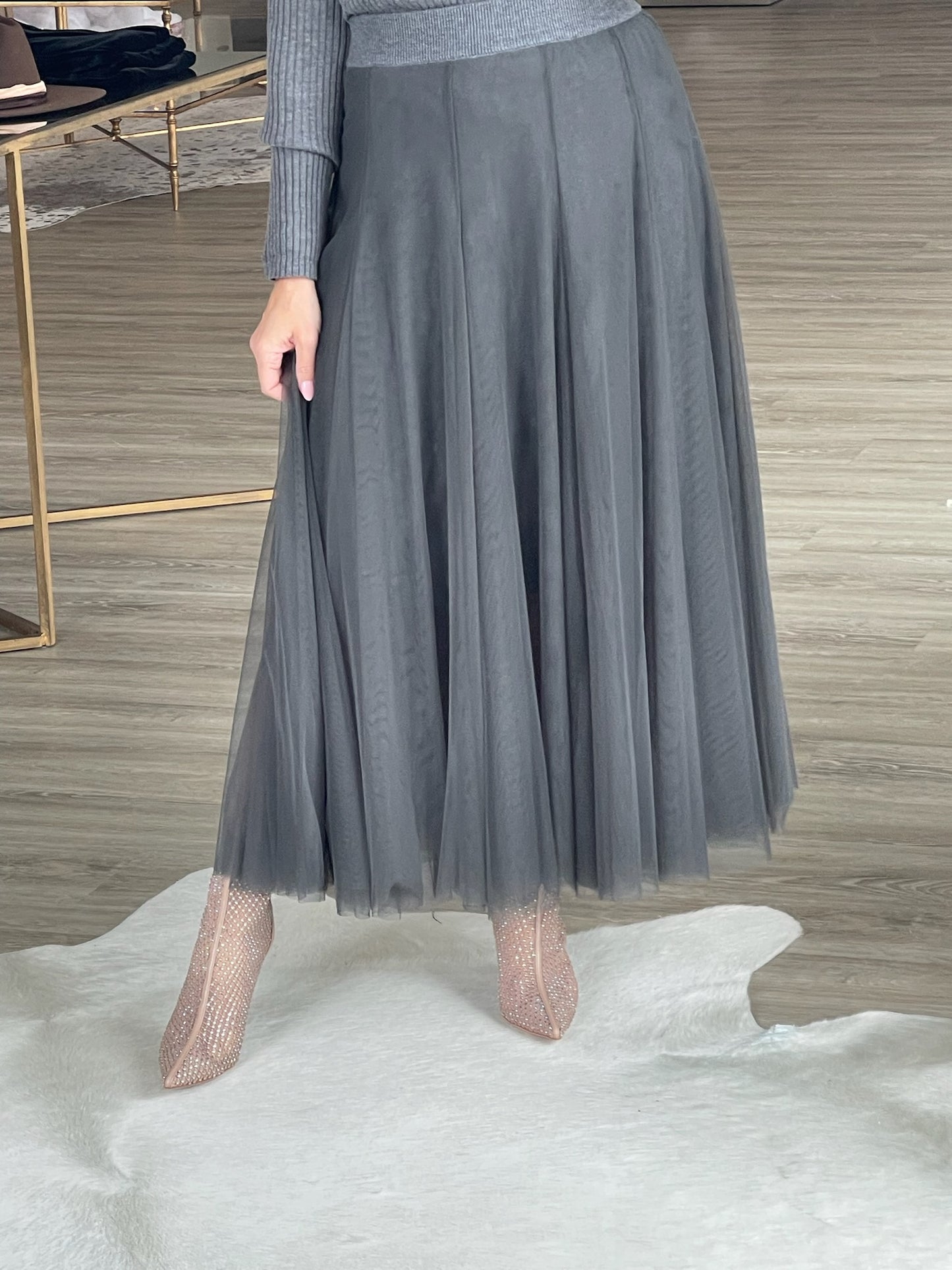 
                  
                    Lilliana Tulle Skirt with Wool Trim
                  
                