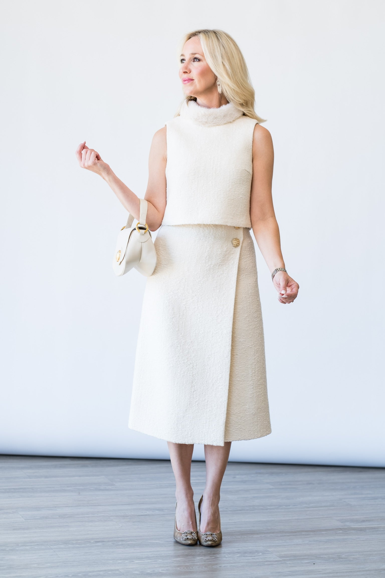 Gina Top in Cloud Tweed - Lukka Boutique