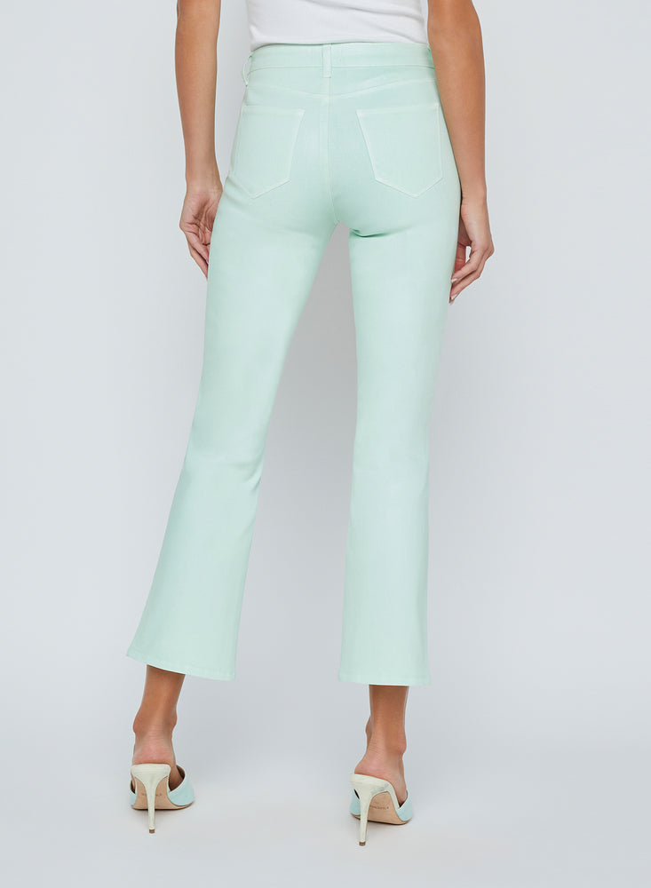 
                  
                    Tati High Rise Crop Micro Bootcut Jean in Pale Jade Coated
                  
                