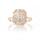 Baguette Deco Shield Ring