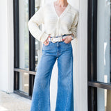 Carly Cardigan in Bone Knit
