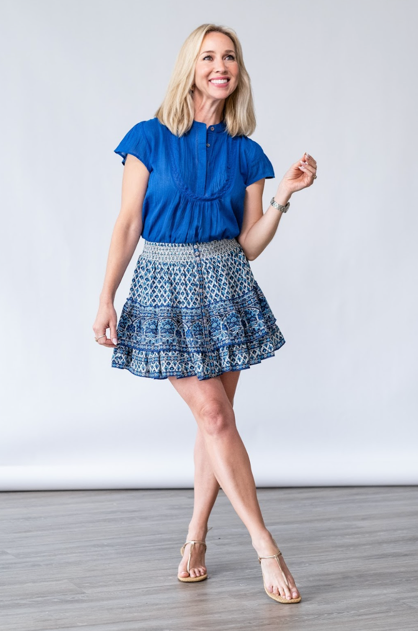Viti Mini Skirt in Blue
