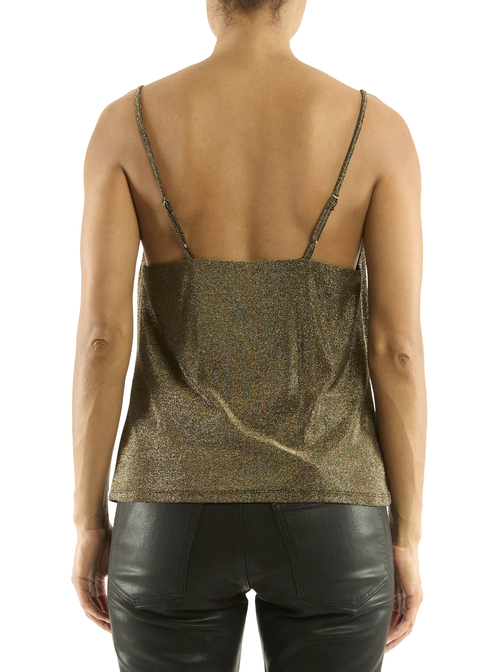 Carla Metallic Camisole in Gold - Lukka Boutique
