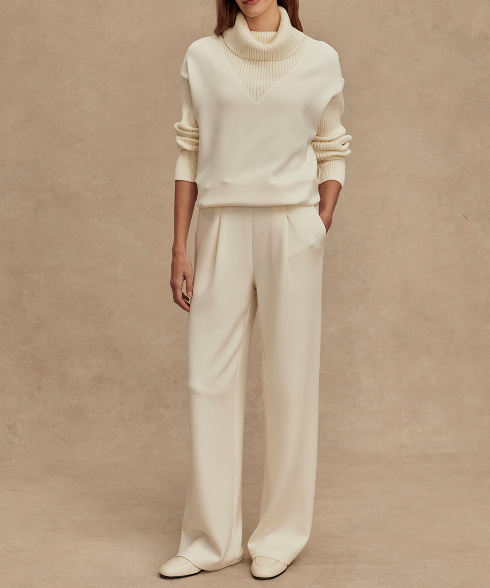 The Extra Wide Leg Pant 29.5 in Egret - Lukka Boutique