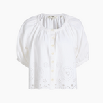 The Eyelet Resort Shirt in White - Lukka Boutique