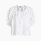 The Eyelet Resort Shirt in White - Lukka Boutique