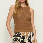 Natural State Halter Tank in Toasted Coconut Metallic - Lukka Boutique