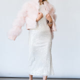 Annita Skirt in Winter White Sequin - Lukka Boutique