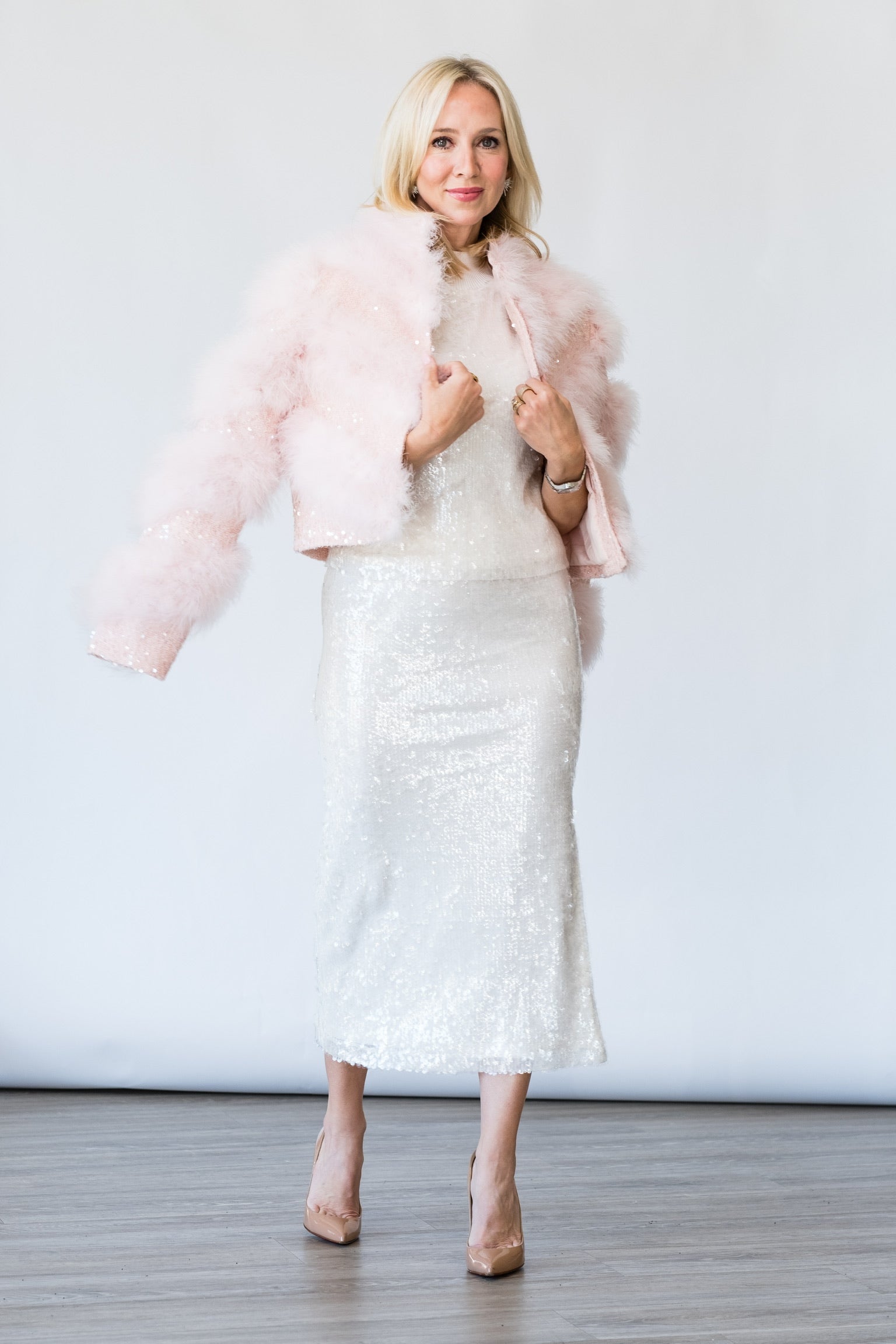 Annita Skirt in Winter White Sequin - Lukka Boutique