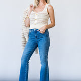 Kendra High Rise Crop Flare Jean in Salinas