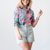 Sasha Denim Shorts in Light Blue