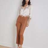 Kendra Coated Crop High Rise Flare - Lukka Boutique