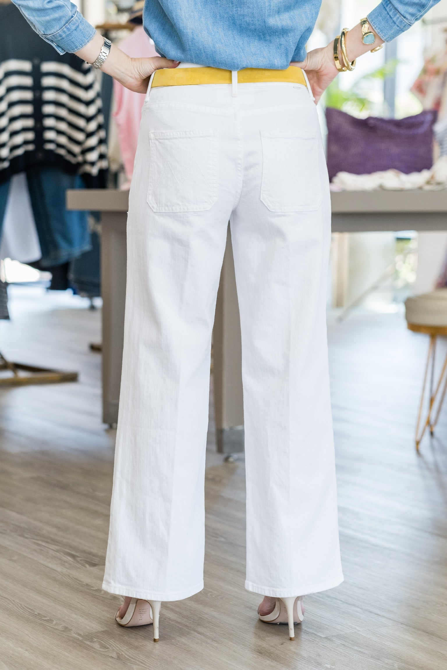 Patch Pocket Mid Rise Maven Ankle in Totally Innocent - Lukka Boutique