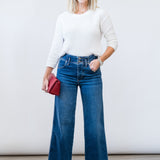 The Seamed Wide Trouser Crop Jean in Charity