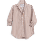 Eileen Relaxed Button-up Shirt in Tan White Stripe