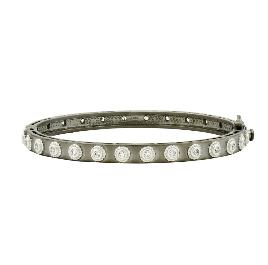 Studded Eternity Hinge Bangle - Lukka Boutique