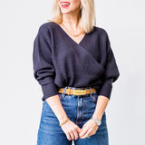 Antonella Crossover Sweater in Midnight