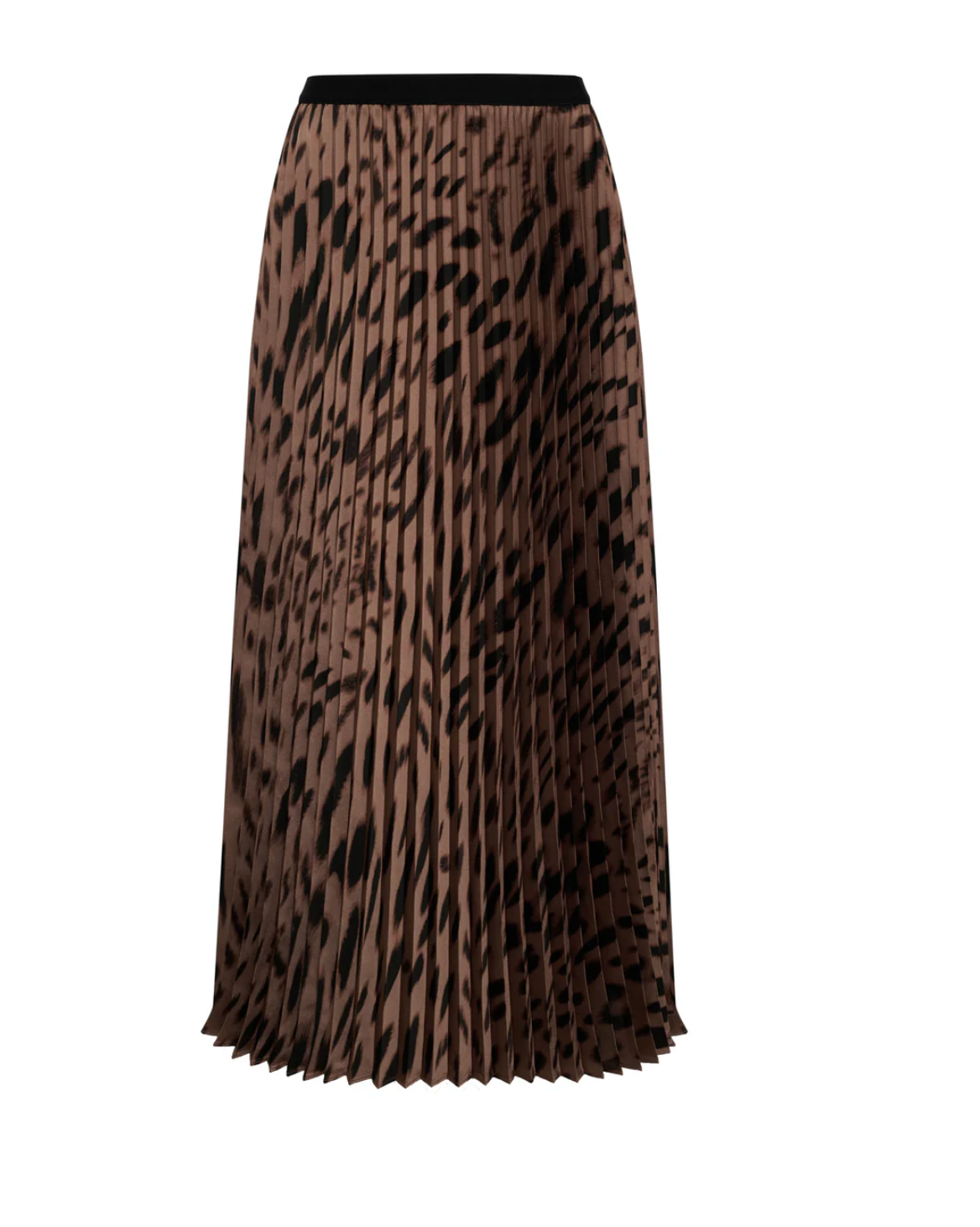 Nostalgia Pleated Midi Skirt in Mocha Leopard - Lukka Boutique