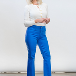 Ronda Knit Henley Pullover in Ivory/Gold - Lukka Boutique