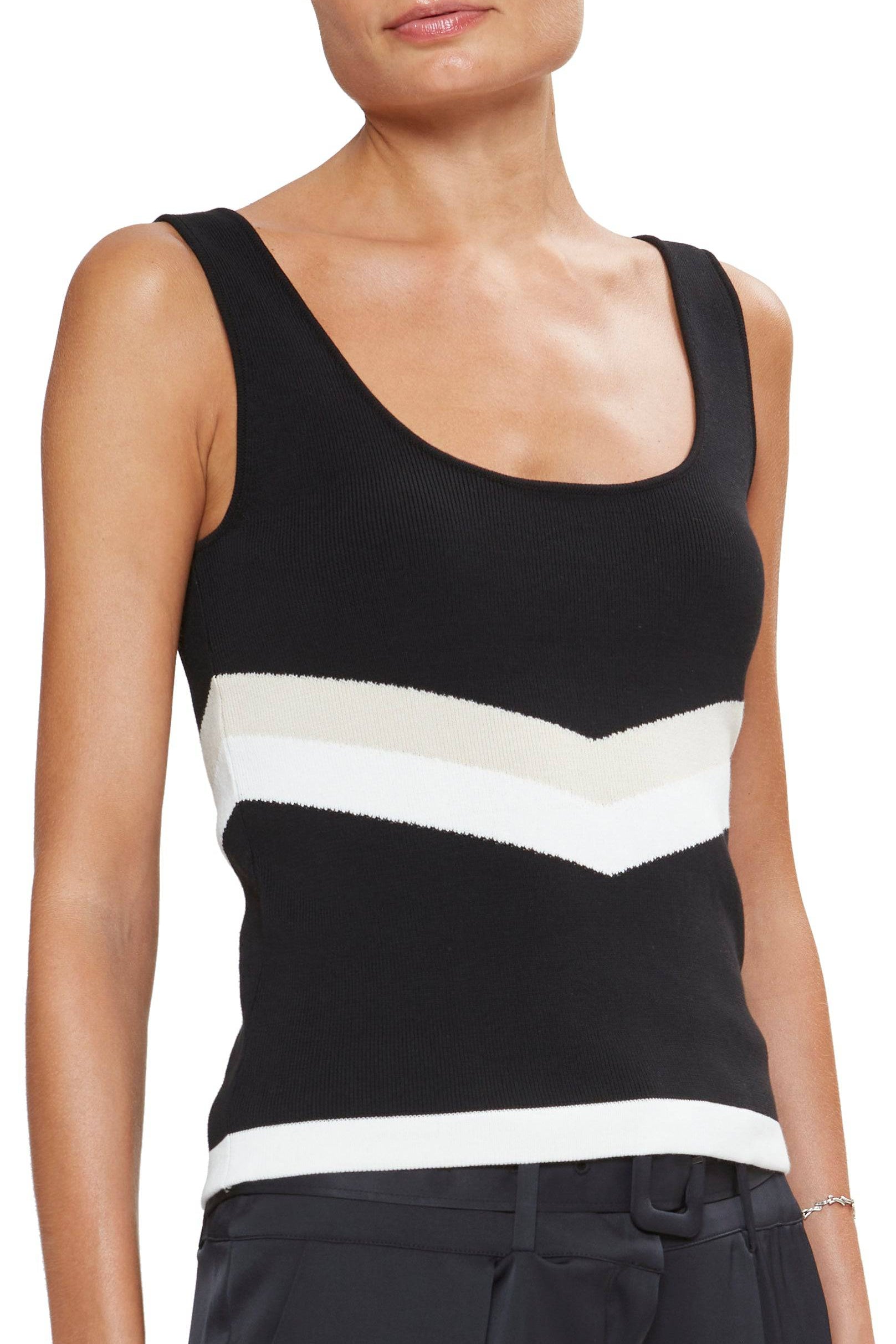 Flavia Sweater Tank in Black Combo - Lukka Boutique