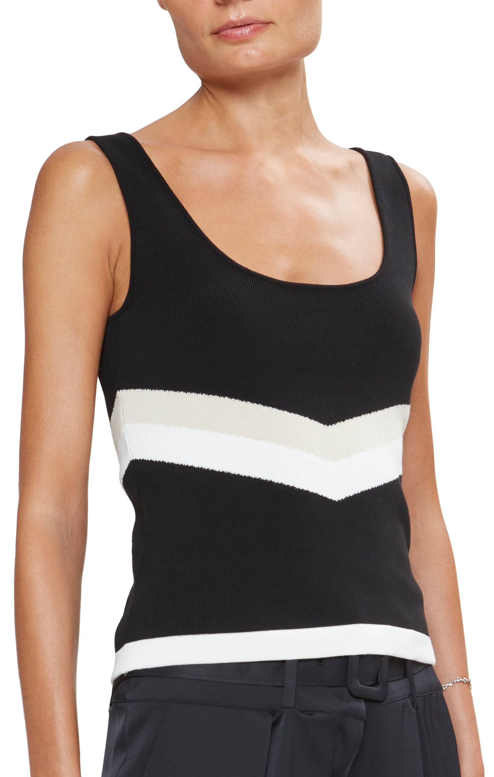 Flavia Sweater Tank in Black Combo - Lukka Boutique