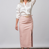 Kiva Vegan Leather Skirt in Angelic Pink - Lukka Boutique