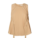 Papery Gathered Top in Toffee - Lukka Boutique