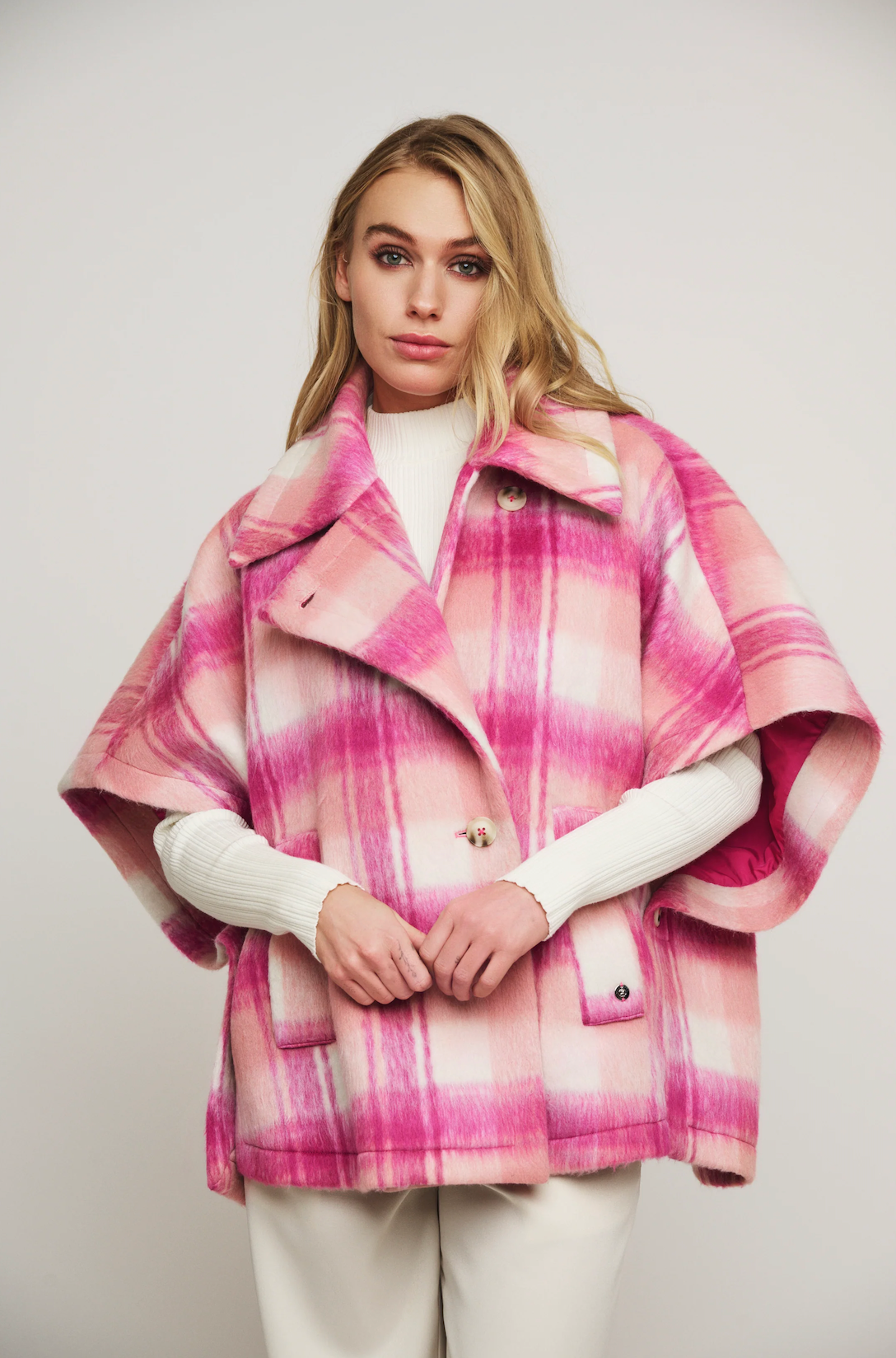 
                  
                    Eliana Oversized Cape in Maycheck
                  
                