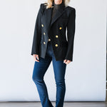 Kyomi Double Breasted Blazer in Black - Lukka Boutique
