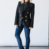 Kyomi Double Breasted Blazer in Black - Lukka Boutique