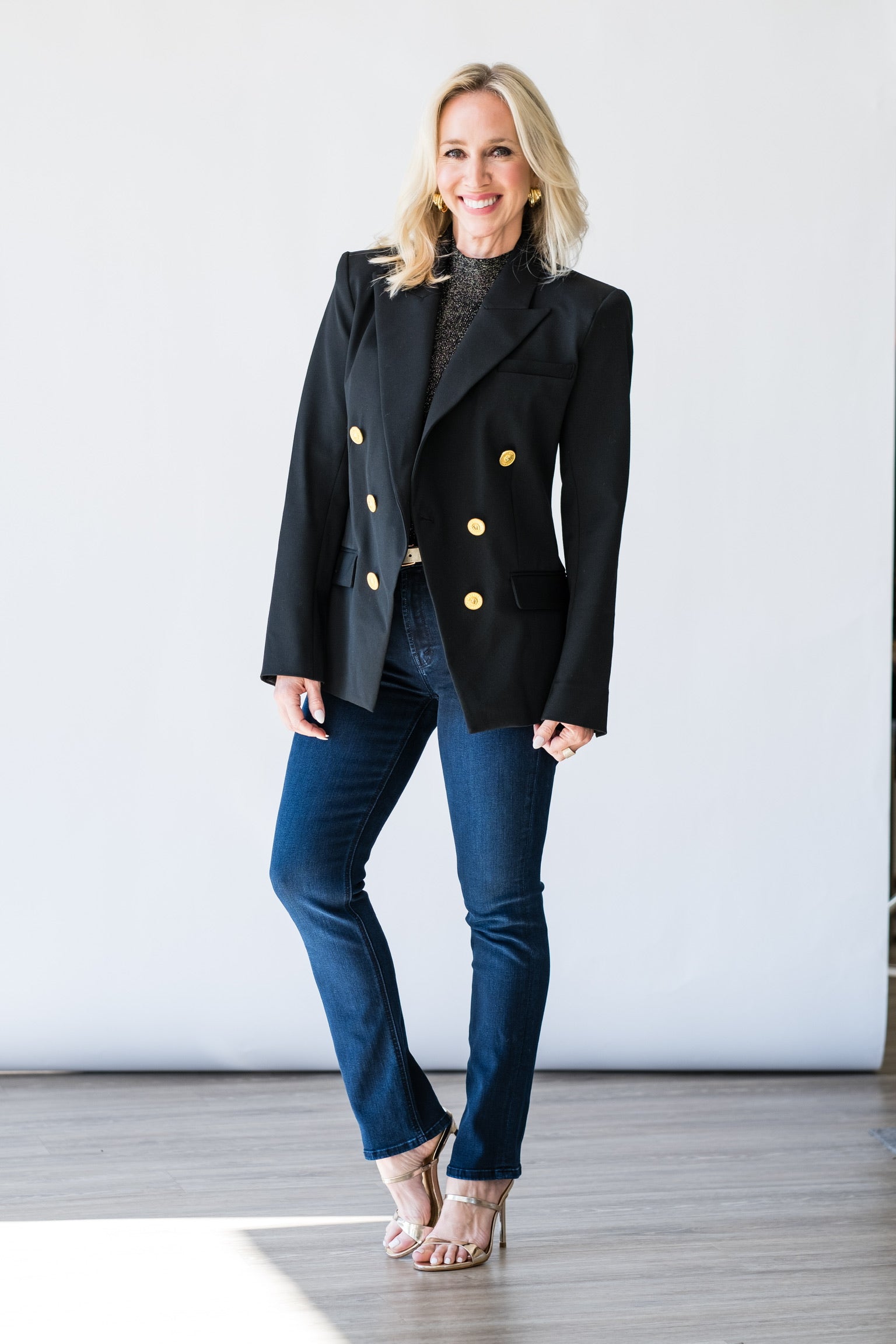 Kyomi Double Breasted Blazer in Black - Lukka Boutique