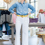 Isla Denim Shirt in Havana - Lukka Boutique