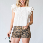 Lori Embellished Top in Ecru - Lukka Boutique