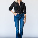 Carine Pointelle Collared Swtr