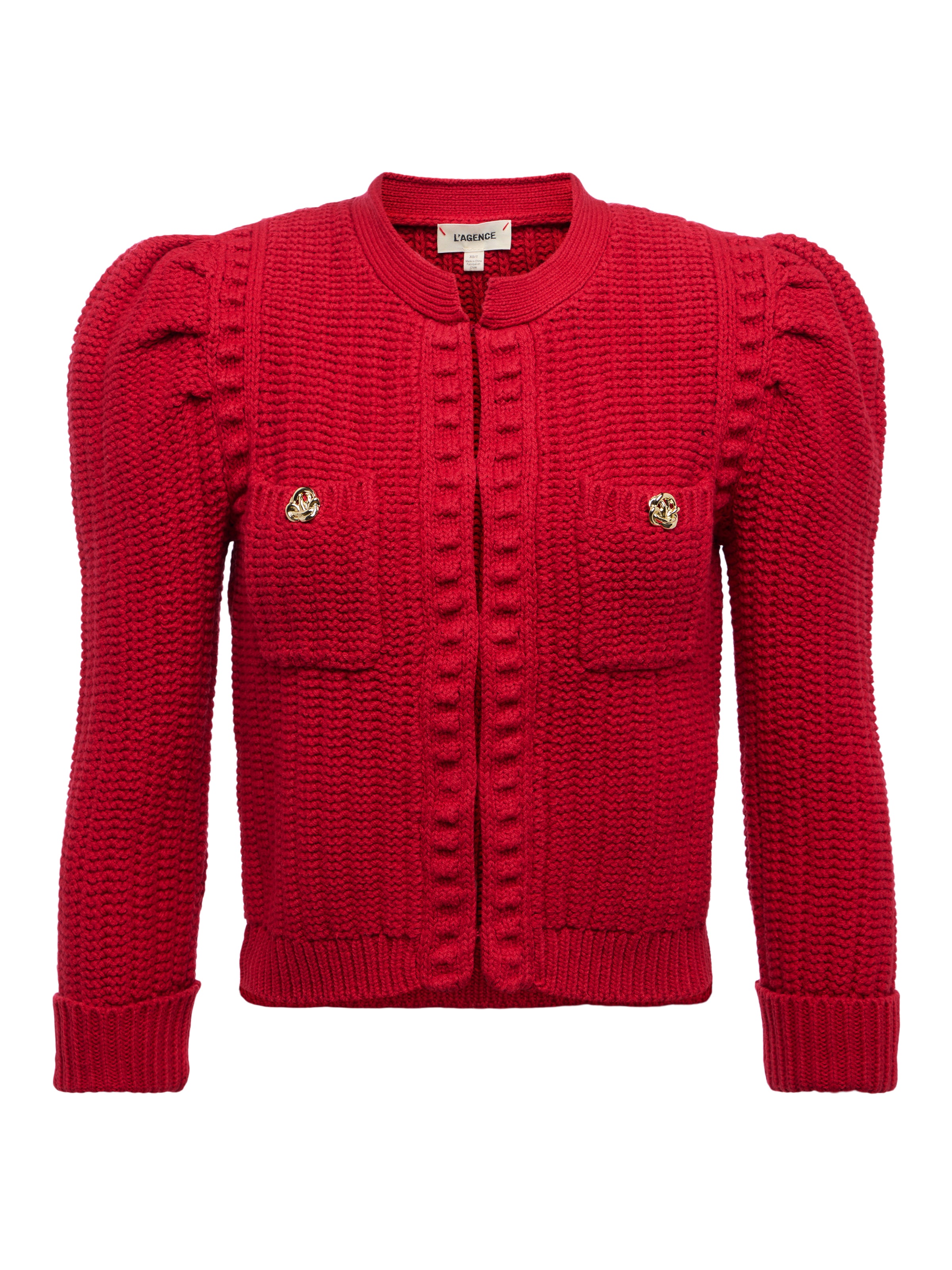 Delli Cropped Textured Cardigan in Engine Red - Lukka Boutique