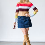 Marley Ribbed Gradient Stripe Turtleneck in Multi