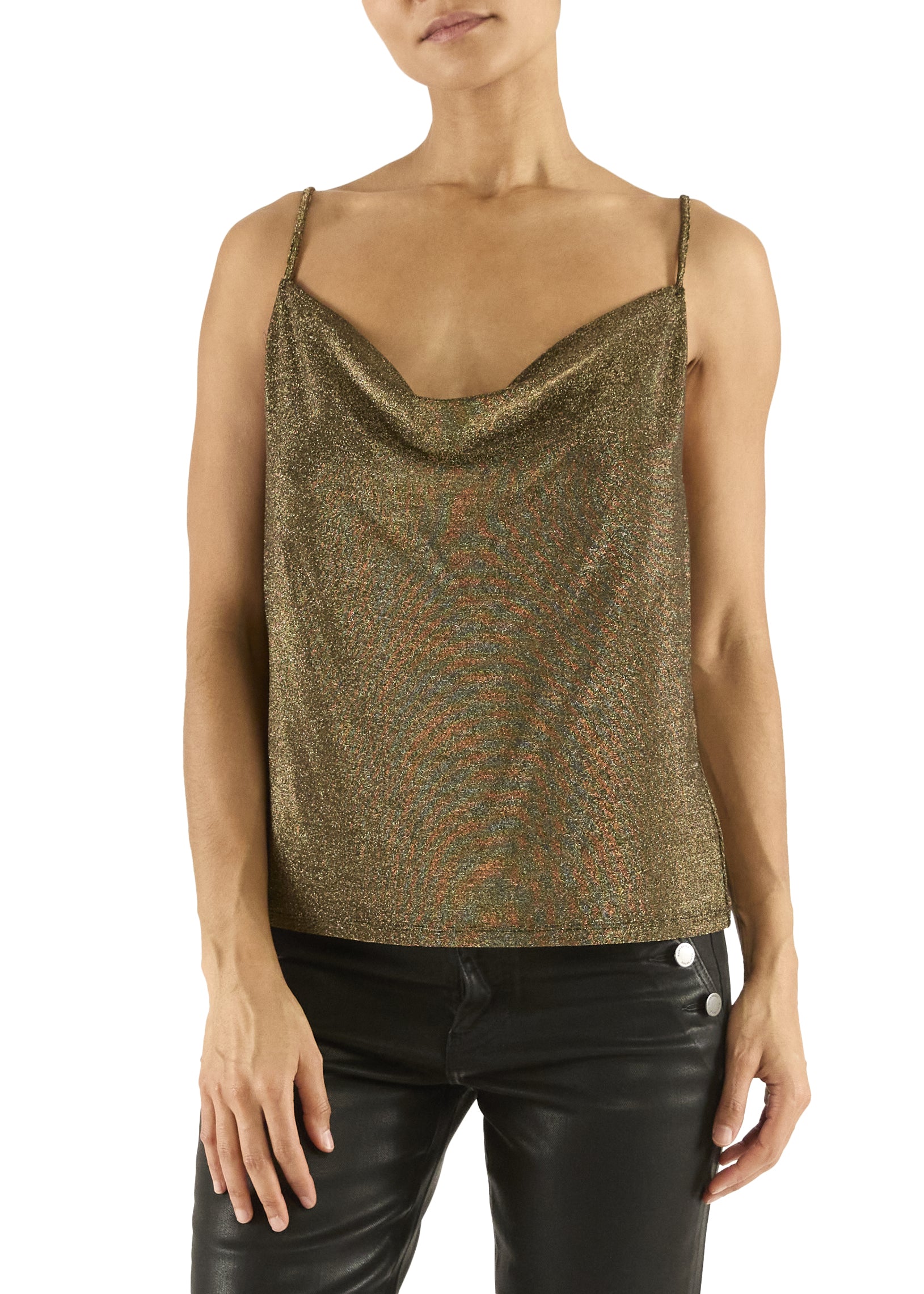 Carla Metallic Camisole in Gold - Lukka Boutique