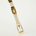 Roma Leather Belt in Bone Gold - Lukka Boutique