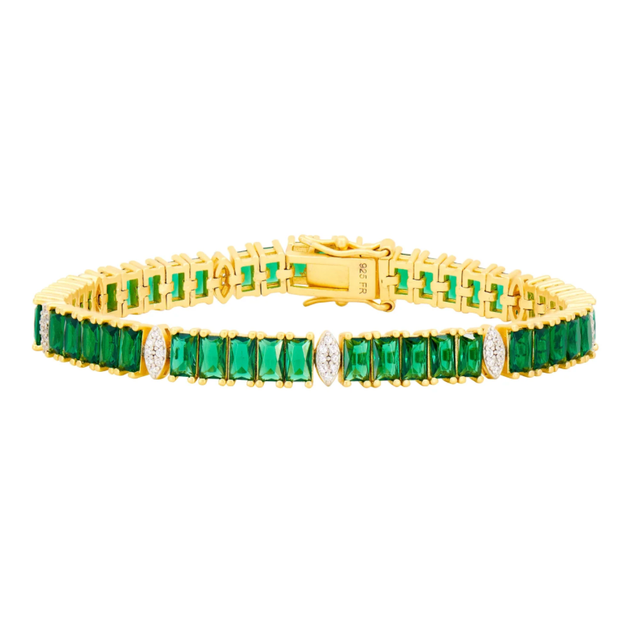 Midnight Tri-Tone Twilight Marquis Station Tennis Bracelet - Lukka Boutique