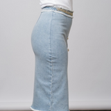 Arcadia Denim Skirt in Light Blue - Lukka Boutique