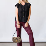 Rose Sleeveless Cardigan in Black - Lukka Boutique