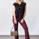 Rose Sleeveless Cardigan in Black - Lukka Boutique